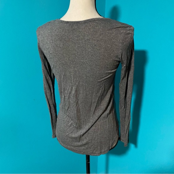 Aritzia Wilfred Free XXS Grey Scoop Neck Long Sleeve Top Tee - Picture 5 of 5
